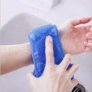 Silikonowy masażer do mycia pleców - niebieski