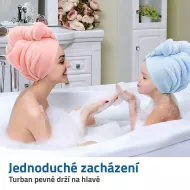 Szybkoschnący turban na głowę – różowy