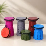 Przenośny taboret outdoorowy – czerwony