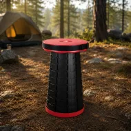 Przenośny taboret outdoorowy – czerwony