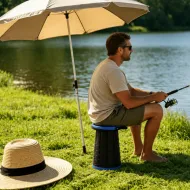 Przenośny taboret outdoorowy – niebieski