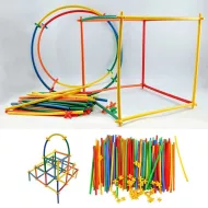 Kreatywne dziecięce klocki konstrukcyjne - słomki - 500 elementów