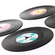 Podkładki pod szklanki retro, płyty winylowe - 4 szt.