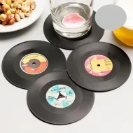 Podkładki pod szklanki retro, płyty winylowe - 4 szt.