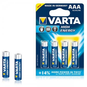 Varta LR03, 1,5V High Energy, 4x AAA bateria alkaliczna Varta LR03, 1,5V High Energy, 4x AAA bateria alkaliczna