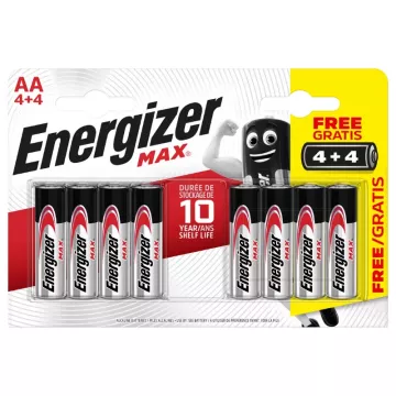 Baterie paluszkowe AA MAX - 8x AA - 4+4 gratis - Energize