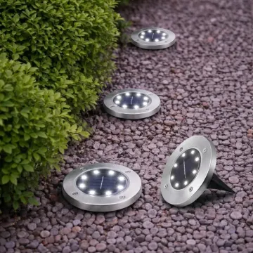 Solarne oświetlenie ogrodowe LED - 8 LED - chłodny biały